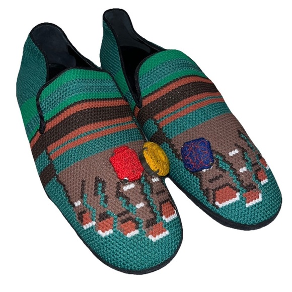LOEWE loafer slippers foot feet EU 41 Mens 8 Womens 11 toe ring embroidered EUC - Picture 4 of 12